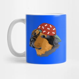 Portrait of a rottweiler in the baseball cap Mug